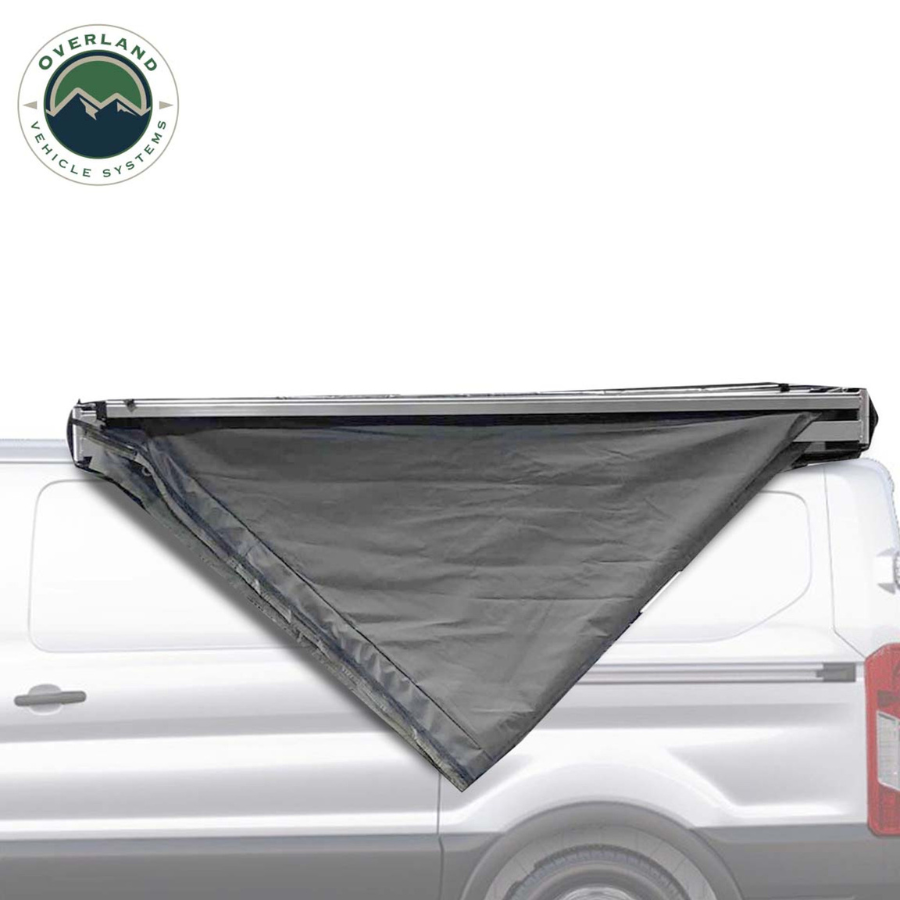 OVS HD Nomadic 180 Degree Awning with Bracket Kit for Mid - High Roofline Vans folded closed