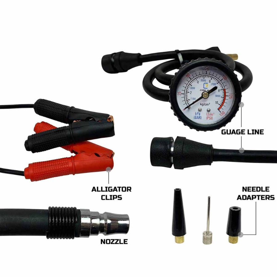 OVS EGOI Air Compressor System 5.6 CFM With Storage Bag, Hose & Attachments Universal included accessories