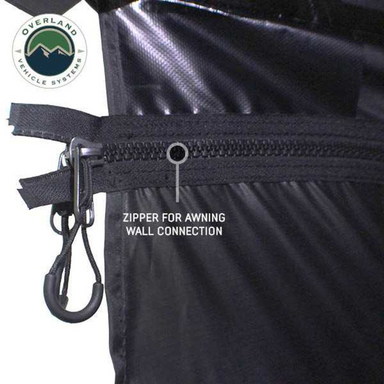 OVS XD Nomadic 270 Degree Awning & Wall Kit Combo - Lights, Black Out, Black Body , Trim, and Travel Cover zipper for awning wall connection