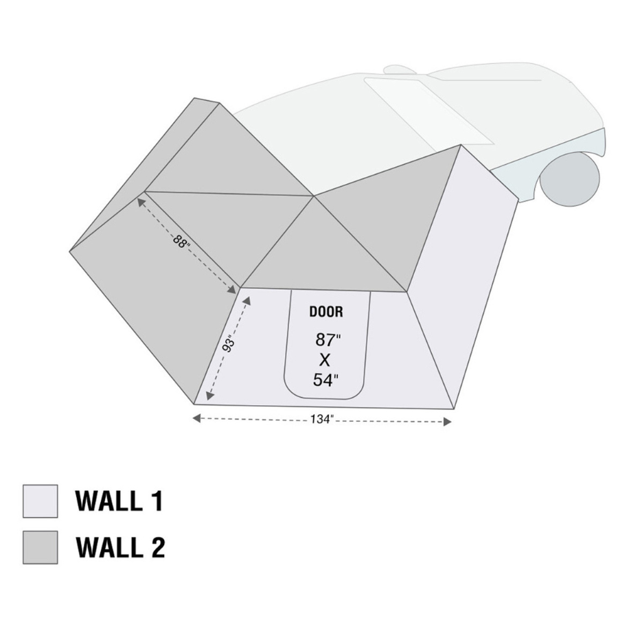 OVS HD Nomadic 270 LT Awning Wall 2 - Passenger Side dimensions