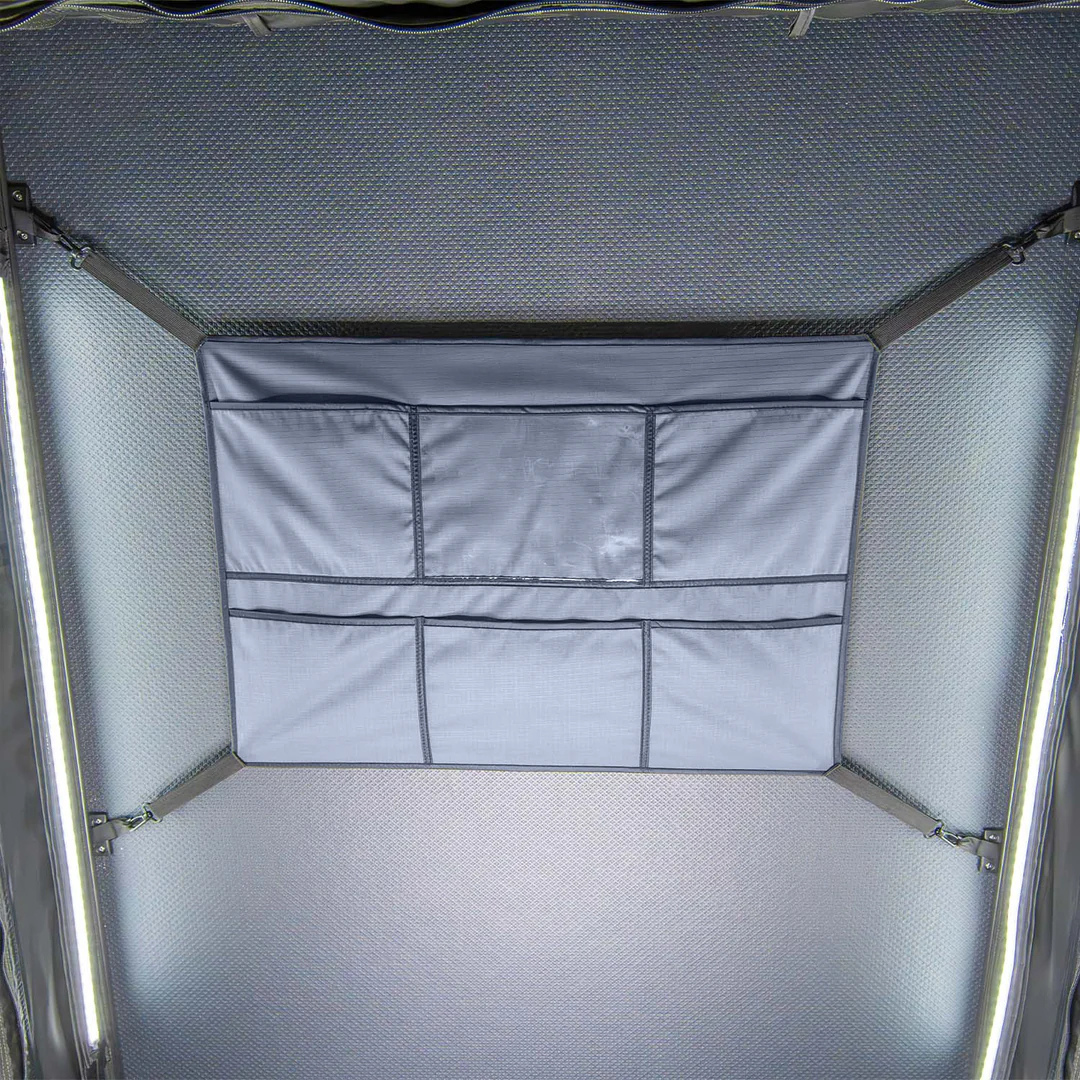 OPENROAD Aluminum Hard Shell Best Roof Top Tent-PeakRoof LT Series interior storage/organizer