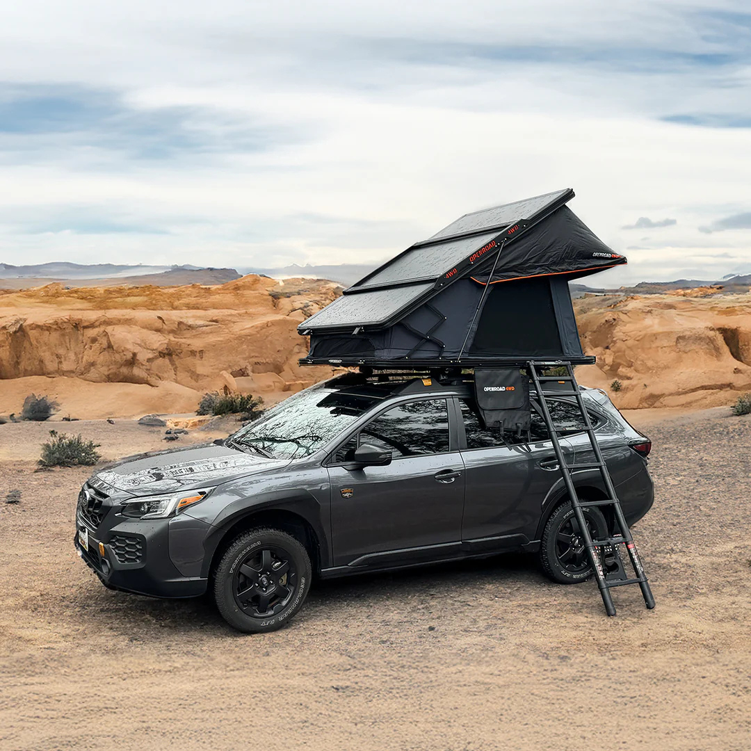 OPENROAD Aluminum Hard Shell Best Roof Top Tent-PeakRoof LT Series on subaru