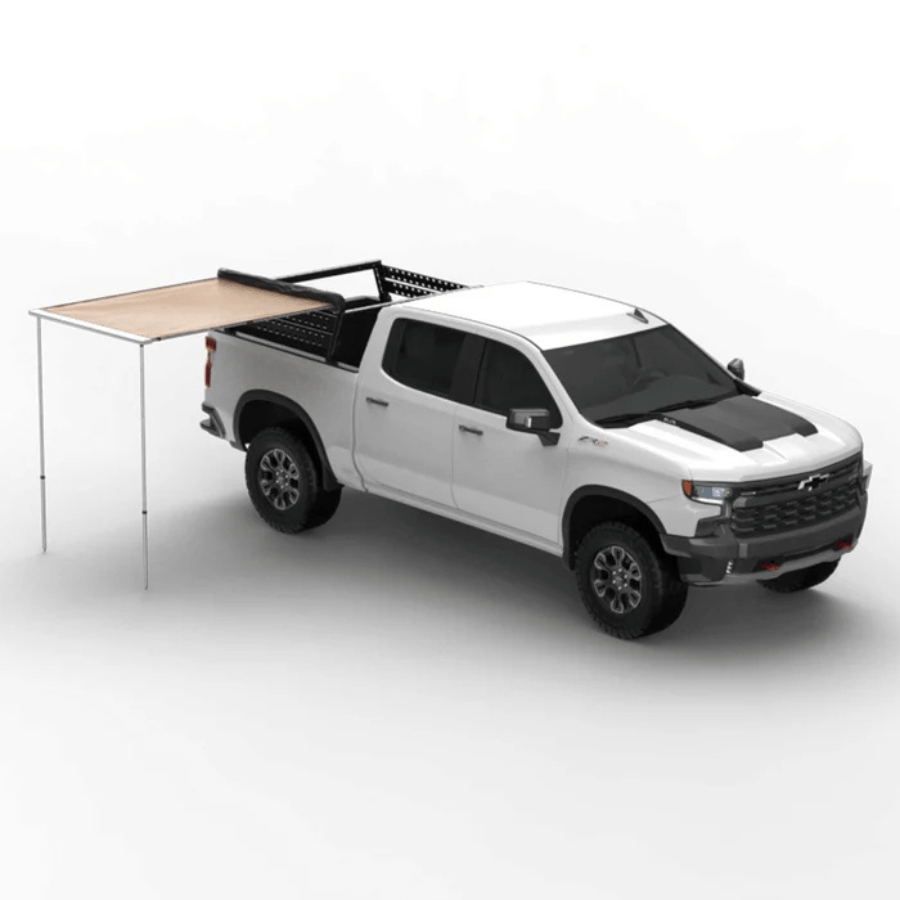 Tuff Stuff Overland Truck or Car Awning, 4.5x6 Feet, Poly - Cotton Ripstop Fabric, Tan - Beyond The Grid Overland
