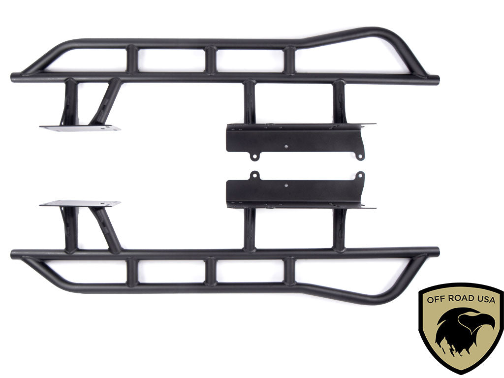 Cali Raised LED 2010-2024 TOYOTA 4RUNNER STEP EDITION BOLT ON ROCK SLIDERS top view