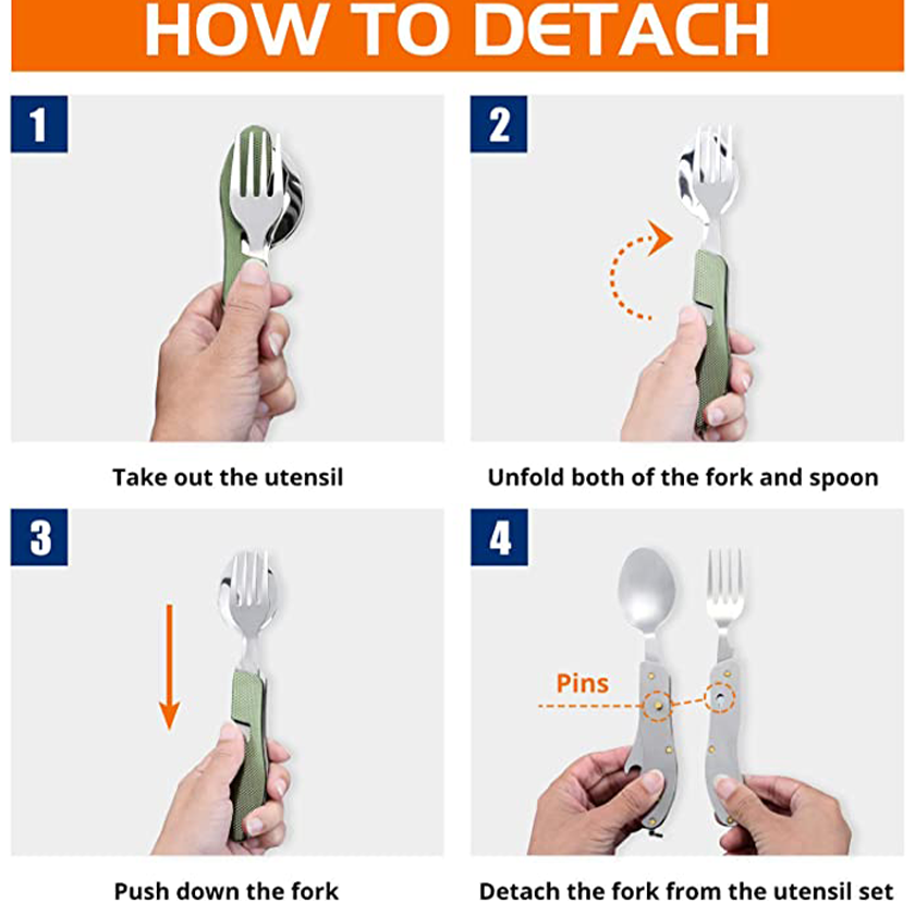 4X4 Colorado 4-1 Camping Utensil - Fork, Spoon, Knife, Bottle Opener