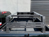 Close-up drivers side view of Overland bed rack - Cali Raised LED