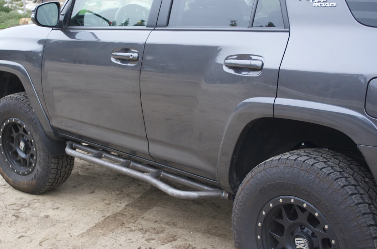 Cali Raised LED 2010-2024 TOYOTA 4RUNNER STEP EDITION BOLT ON ROCK SLIDERS driver side without step plate