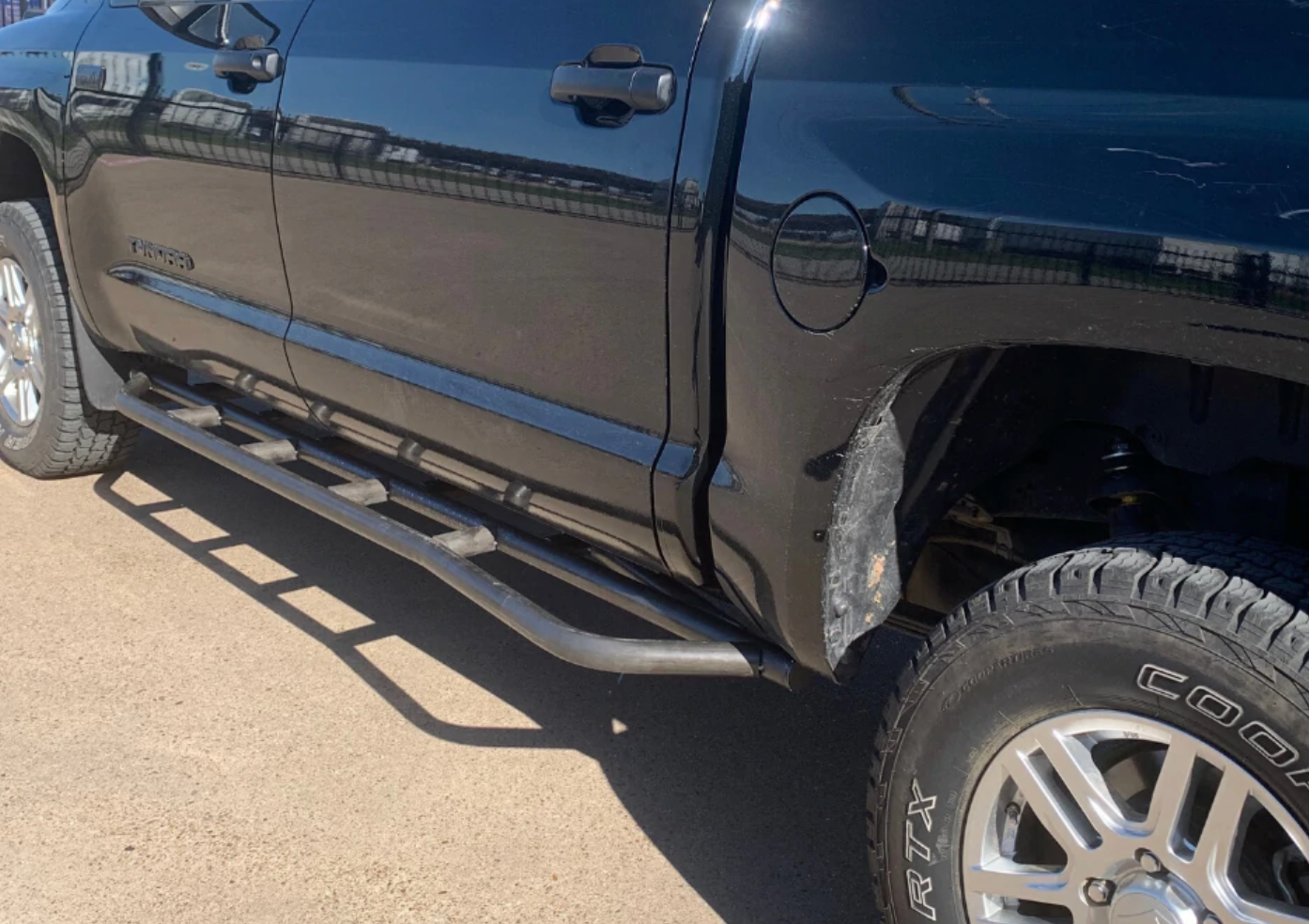 Cali Raised LED 2014-2021 TOYOTA TUNDRA STEP EDITION ROCK SLIDERS drive side