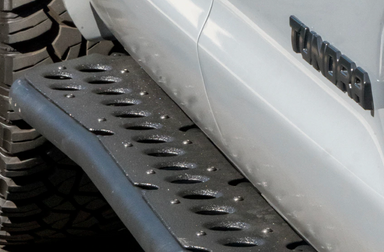 Cali Raised LED 2014-2021 TOYOTA TUNDRA STEP EDITION ROCK SLIDERS close up