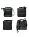 RinseKit Cube portable shower shown from multiple angles with spray hose and nozzle
