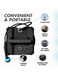 RinseKit Cube portable camping shower with 7 foot hose, built-in handle, and 5-setting nozzle