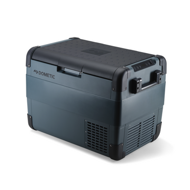 Black Dometic cooler box on a white background