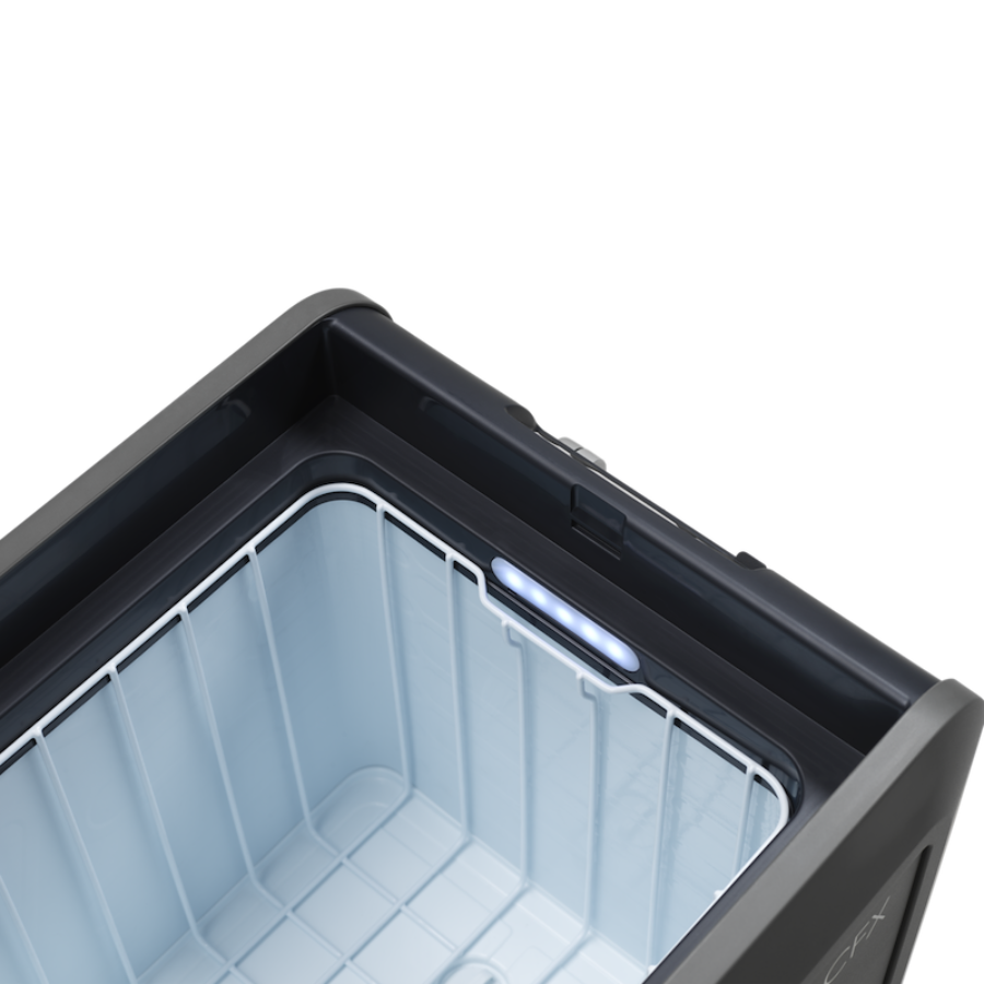 fridge interior with light