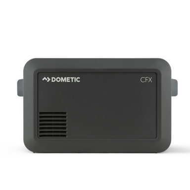 Black fridgedevice with Dometic branding on a white background