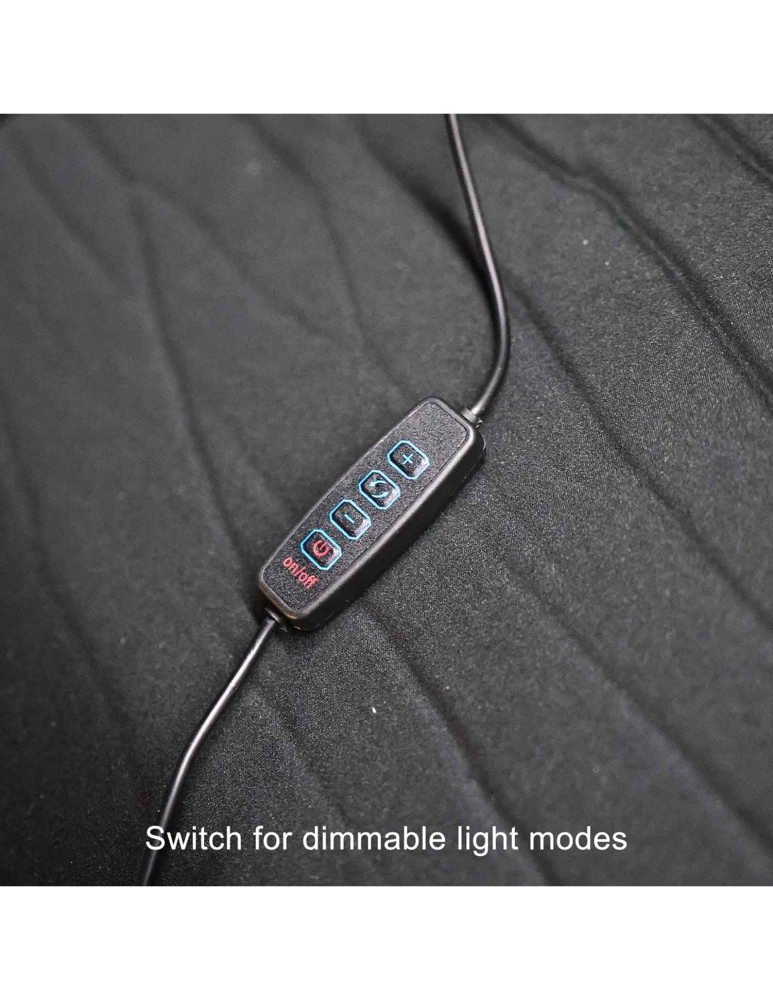 Switch for dimmable light modes inside roof top tent