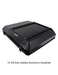 Black roof top tent with 14 GA fully welded aluminum hardshell on a white background
