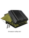 All-season rooftop tent with green sides and black roof on a white background