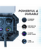 RinseKit rack shower control panel with UV resistant shell, long battery life, and durable pump