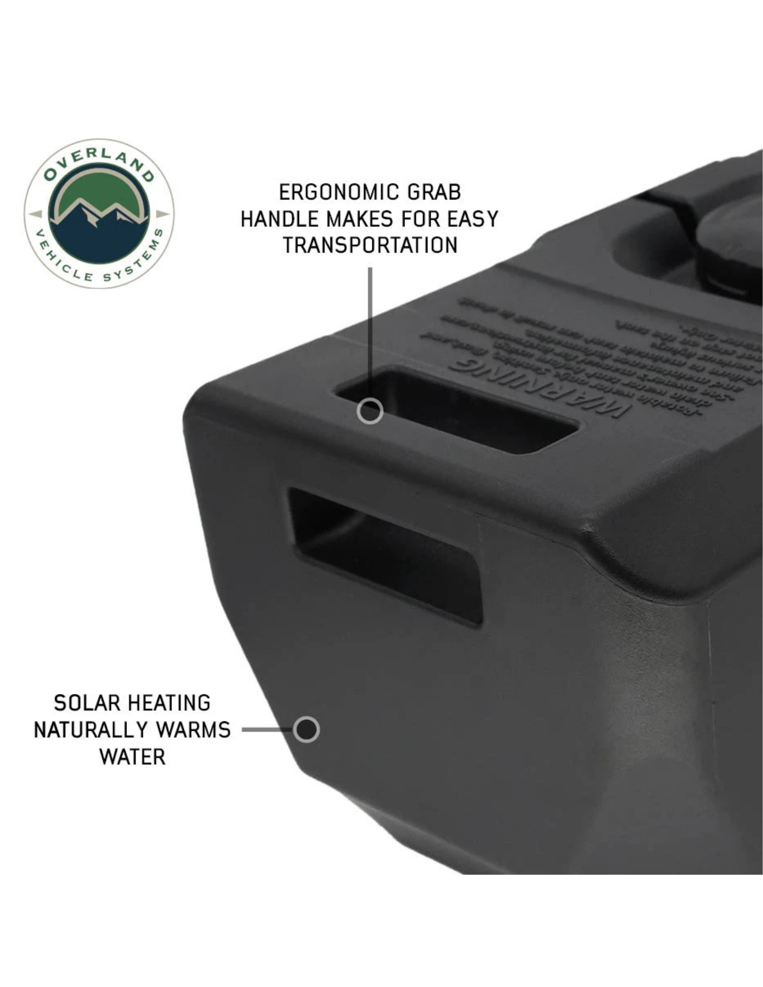 OVS electric shower tank ergonomic grab handle and solar heating design for portable use