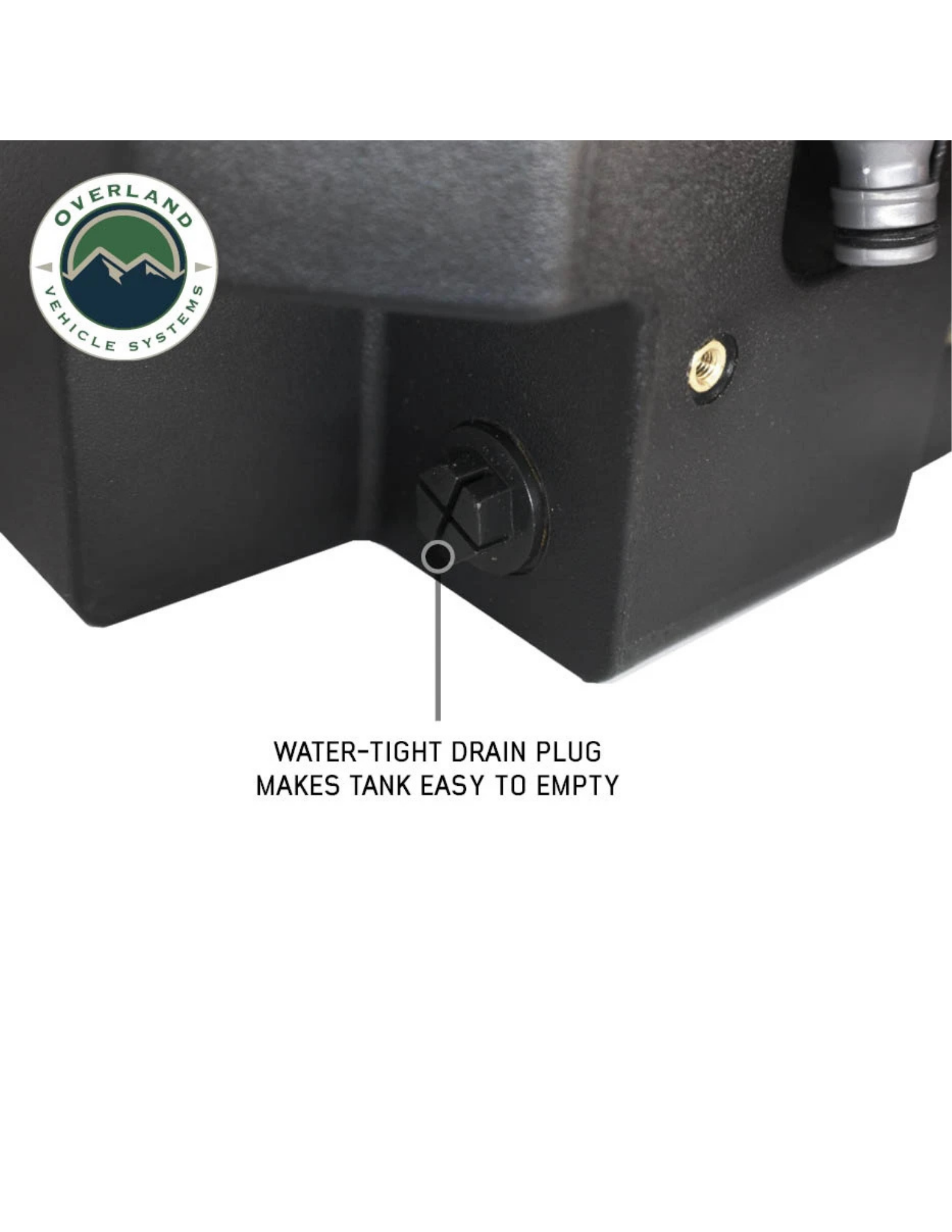 OVS electric shower tank water-tight drain plug for easy emptying after camping