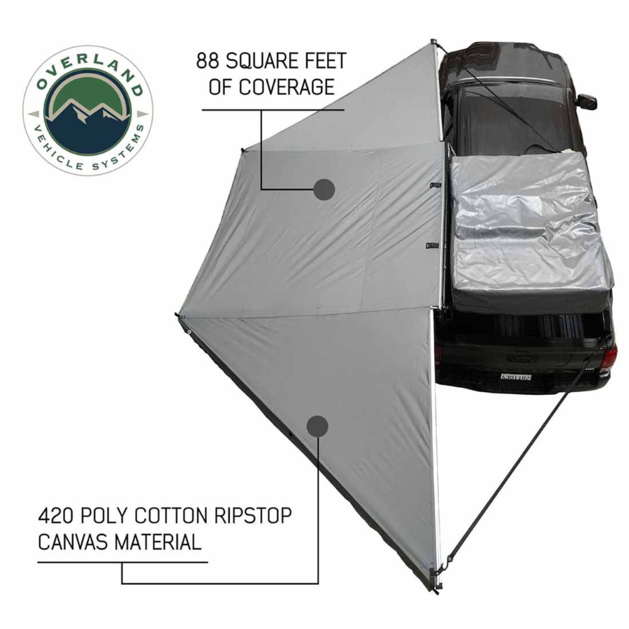 OVS HD Nomadic 180 Degree Awning - Dark Grey With Black Travel Cover Universal square footage coverage 