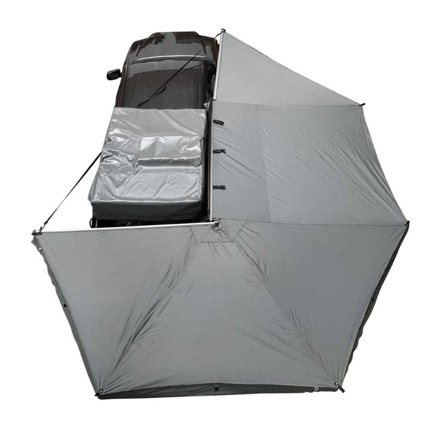 OVS HD Nomadic 270 Degree Awning - Passenger Side - Dark Gray Awning With Black Cover