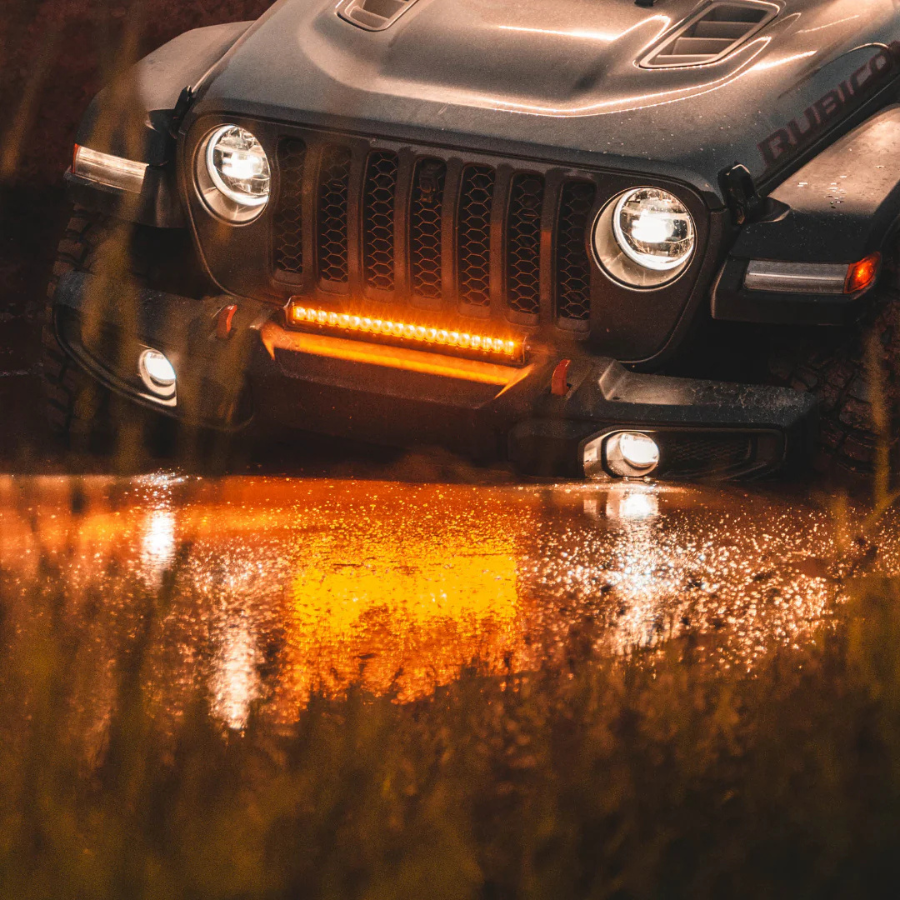 Heretic 6 Series Light Bar - 20 Inch on jeep bumper mud