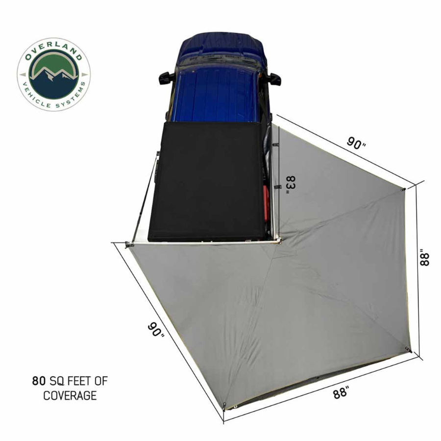 OVS HD Nomadic 270 LT Awning - Passenger Side - Dark Gray With Black Travel Cover Universal dimensions