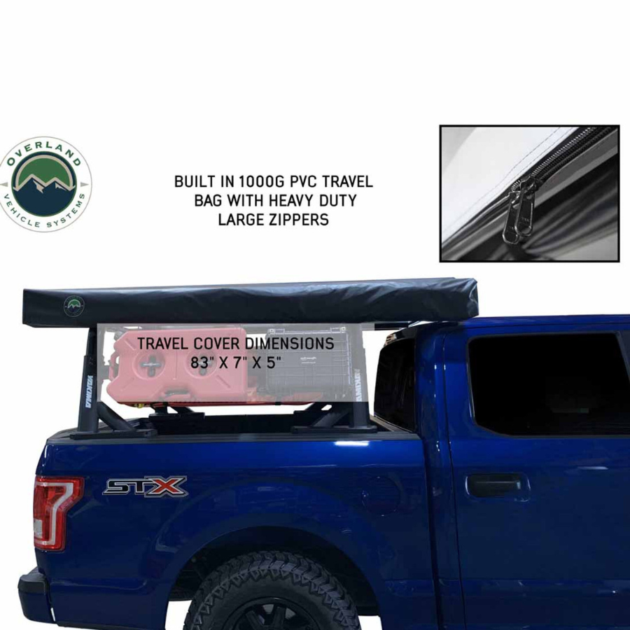 OVS HD Nomadic 270 LT Awning - Passenger Side - Dark Gray With Black Travel Cover Universal travel cover