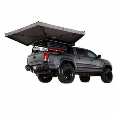 OVS HD Nomadic 270 LTE Awning - Passenger Side - Dark Gray with Black Travel Cover Universal