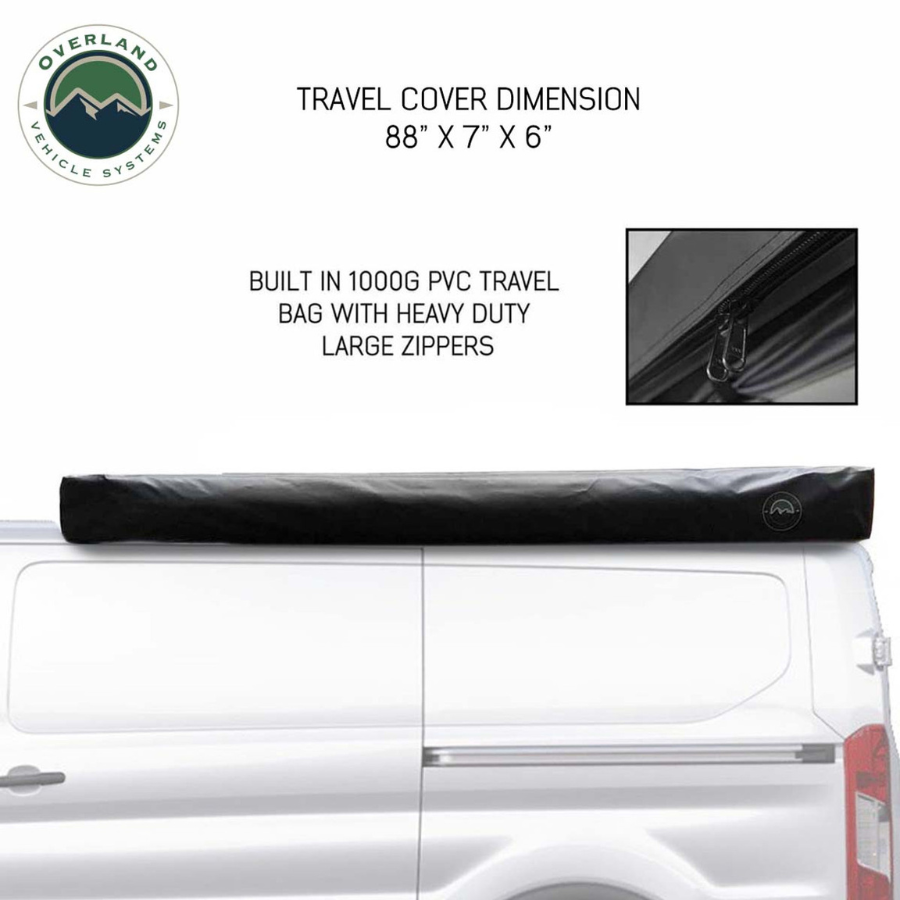 OVS HD Nomadic 180 Degree Awning with Bracket Kit for Mid - High Roofline Vans travel cover