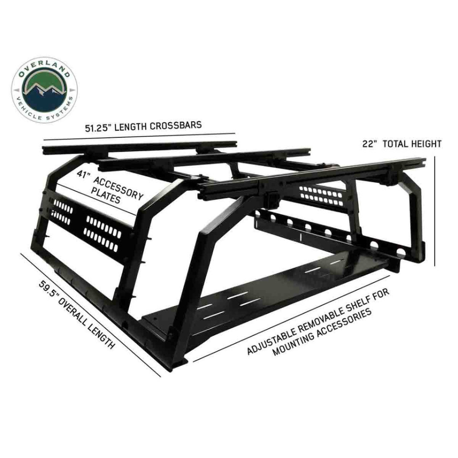 OVS Discovery Rack - Mid Size Truck Short Bed Application dimensions