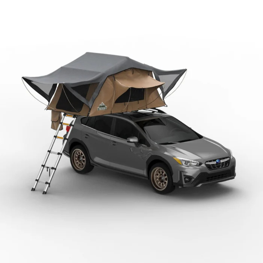 Tuff Stuff Overland Trailhead Rooftop Tent, 2 Person, Tan front side profile