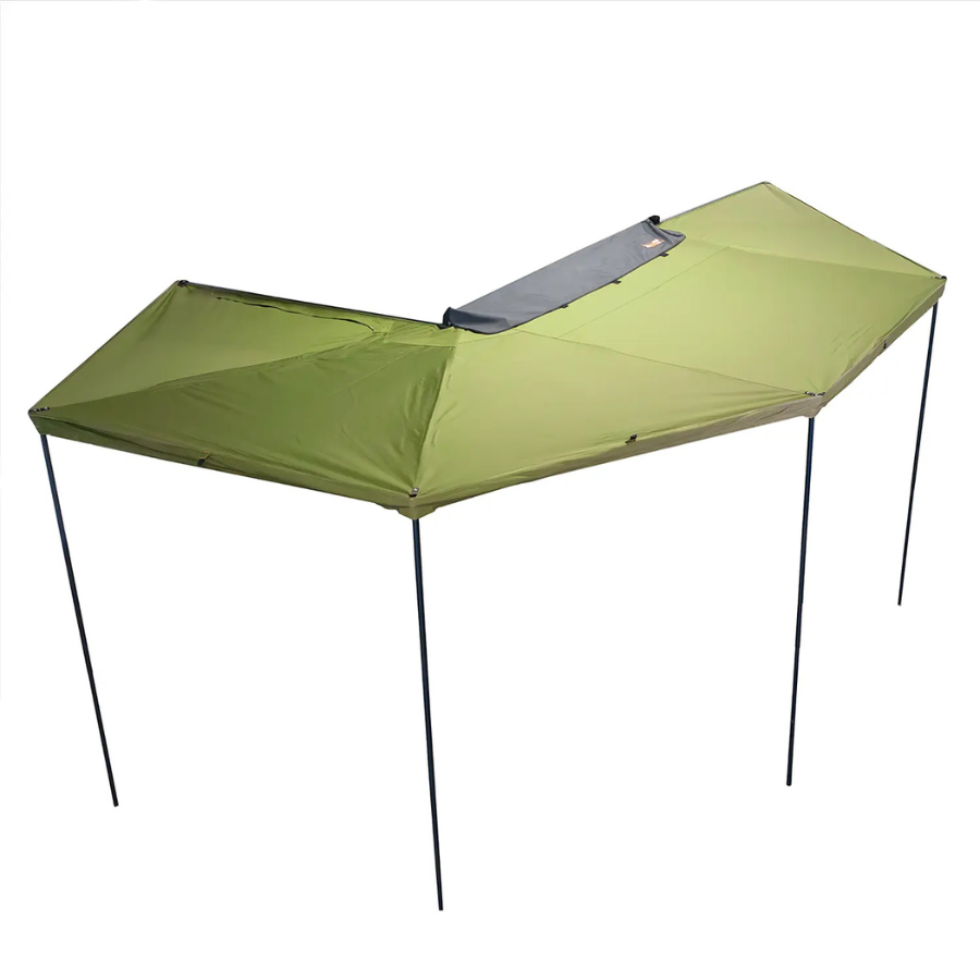 23ZERO Peregrine PRO 6 Arm Freestanding 270-Degree Awning top view with support poles