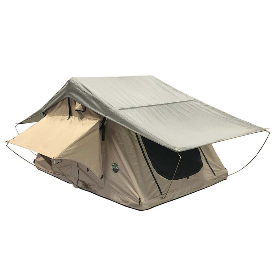 OVS LD TMBK 3 Soft Shell Roof Top Tent, Tan Body & Green Rainfly