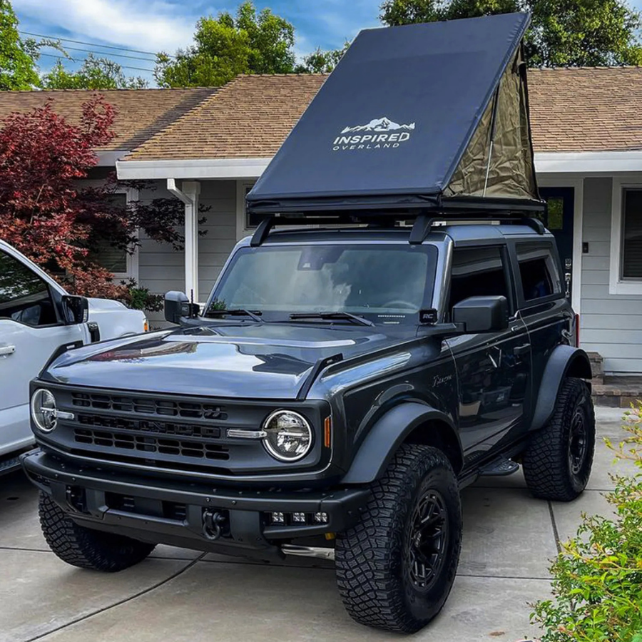 Inspired Overland Standard Lightweight Rooftop Tent on bronco 