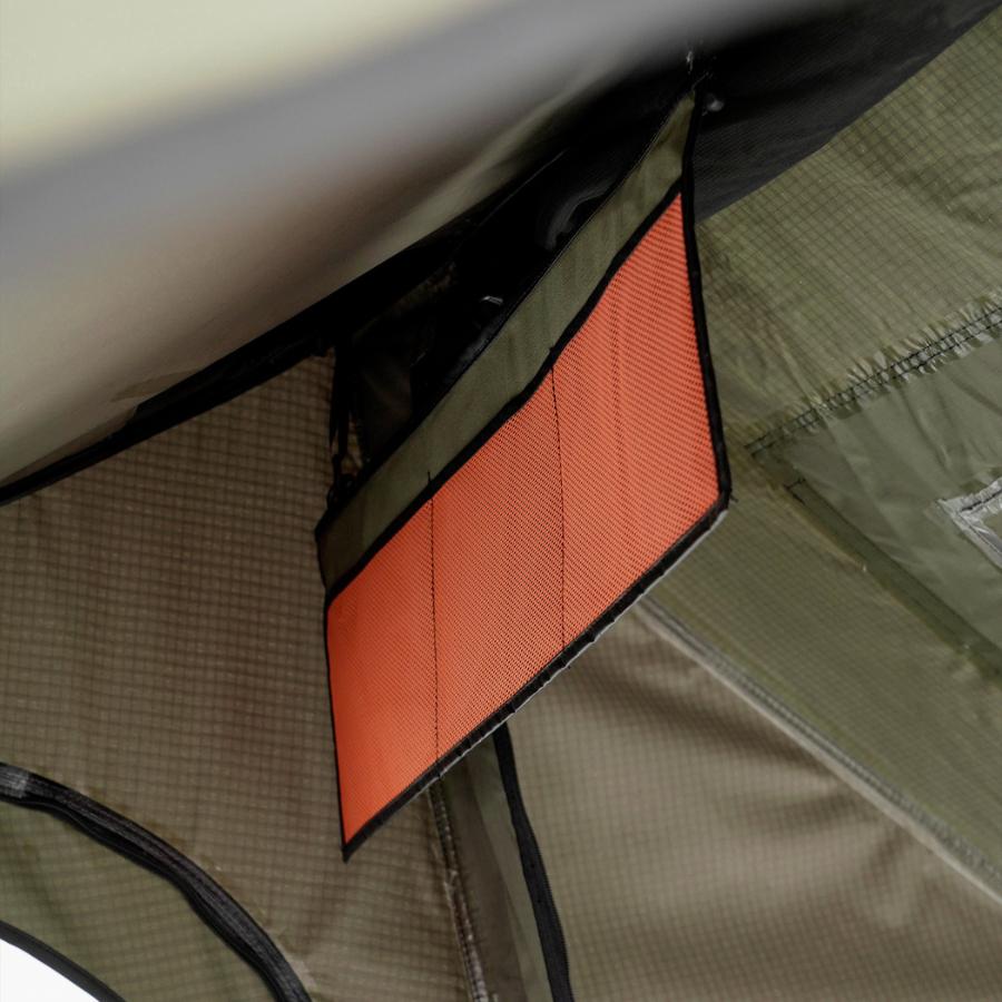 Inspired Overland Carbonlite Rooftop Tent interior storage pockets