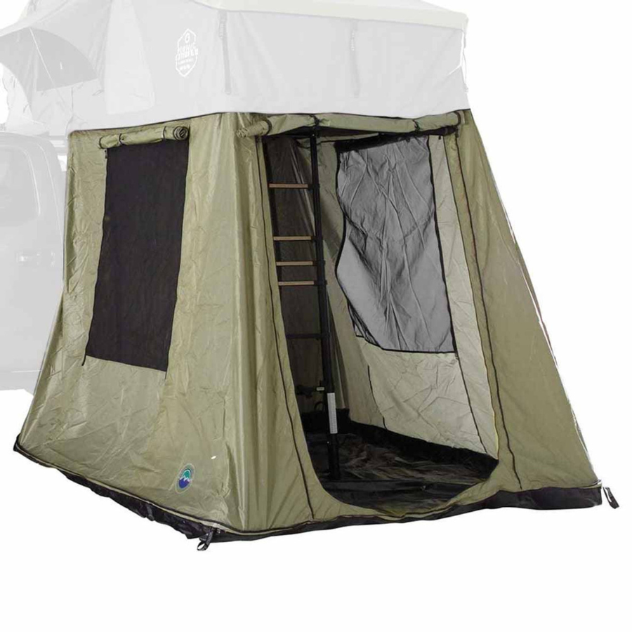 OVS HD Nomadic 4 Extended Soft Shell Roof Top Tent, Grey Body & Green Rainfly + annex room 