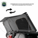 OVS HD Sidewinder Side Load Aluminum Hard Shell Roof Top Tent, Grey Body & Green Trim mount driver or passenger side