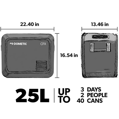 Dometic CFX3 25 dimensions