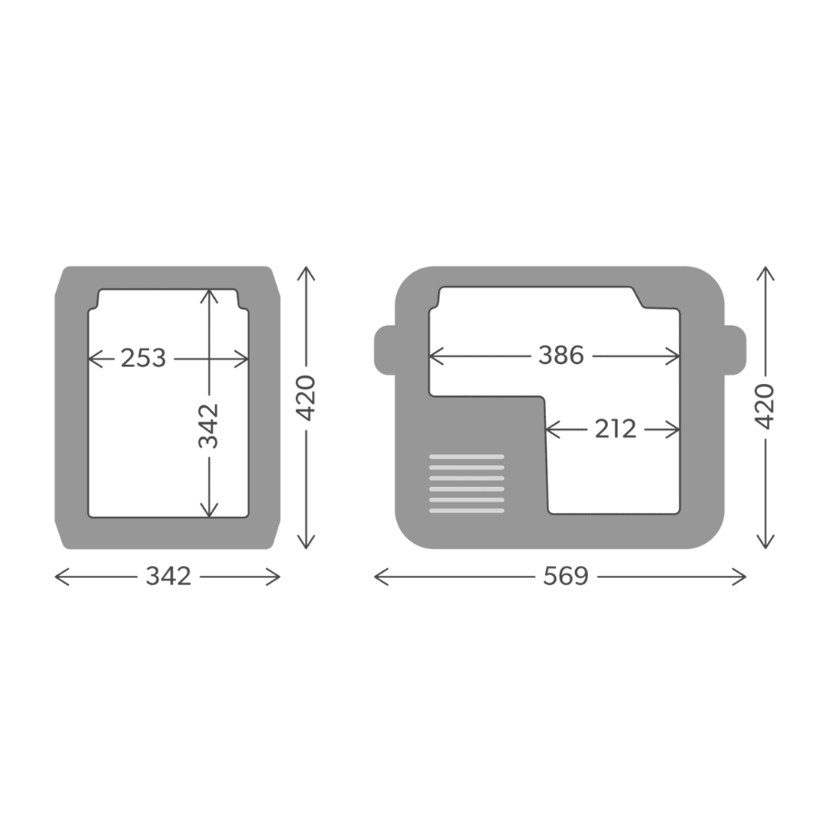 Dometic CFX3 25 dimensions