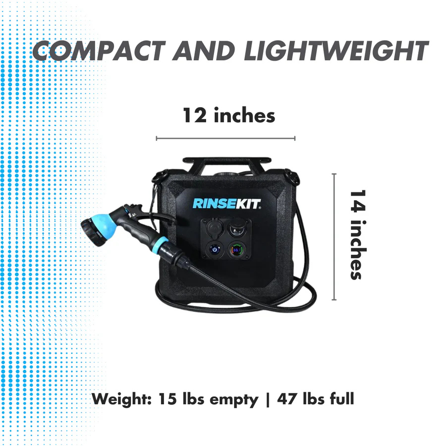 4 Gallon RinseKit Cube Portable Shower dimensions