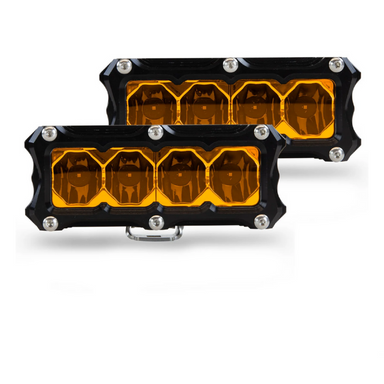 Heretic BA-4 Amber | Flood | LED Pod Light - 2 Pack paird