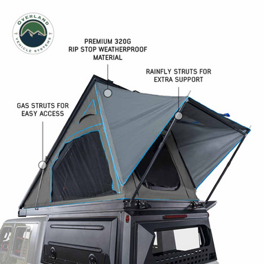 OVS MagPak - Camper Shell/Roof Top Tent Combo with Lights, Rear Molle Panel, Side Tie Downs, Front & Rear Windows info