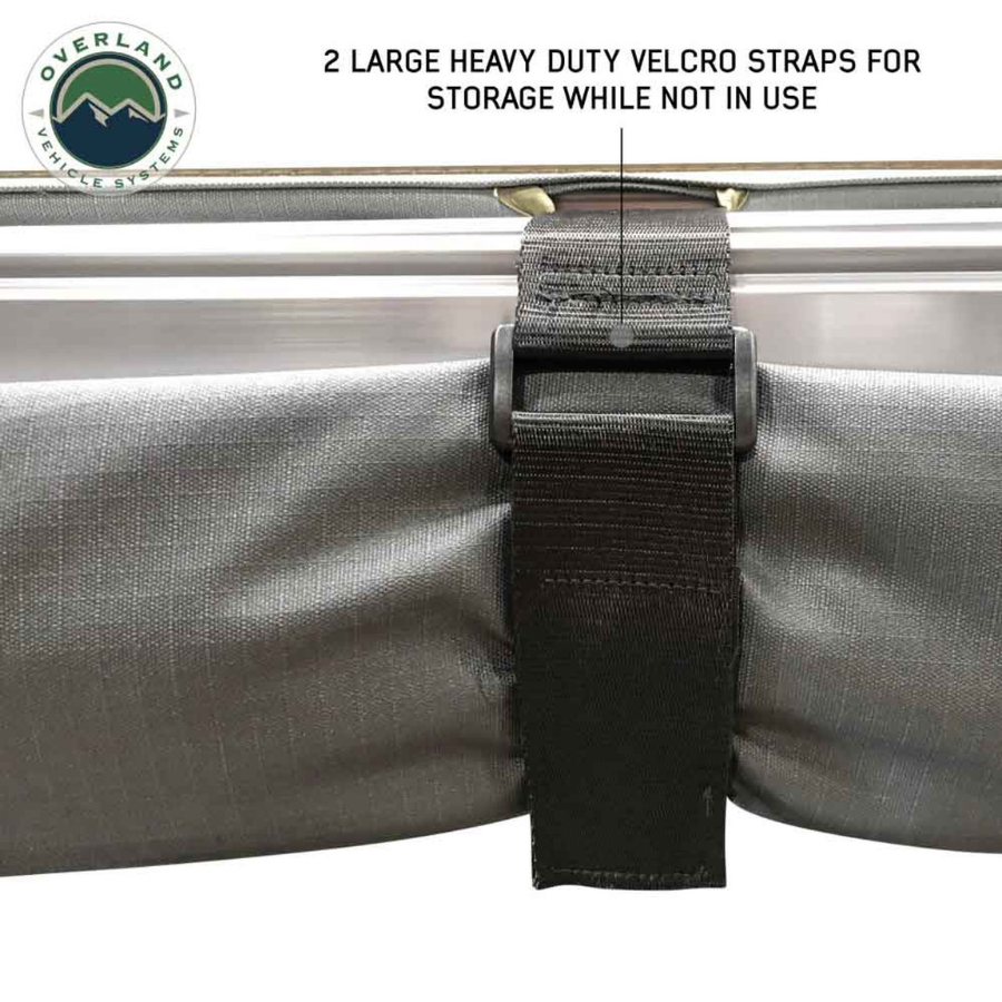 OVS HD Nomadic 4.5' Awning - Grey Body, Green Trim & Black Travel Cover velcro strap