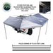 OVS XD Nomadic 270 - Awning W/Lights & Black Out Grey Hex, Black Trim & Black Travel Cover with telescoping poles deployed