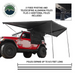 OVS XD Nomadic 180 - Awning, Universal, Black Body, Black Trim W/Black Travel Bag with telescoping poles deployed