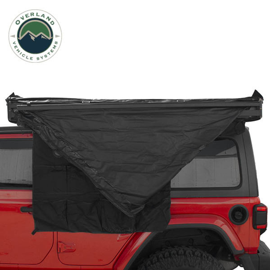 OVS XD Nomadic 180 - Awning, Universal, Black Body, Black Trim W/Black Travel Bag folded closed