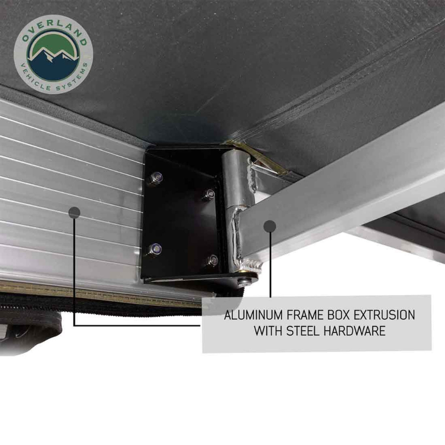 OVS HD Nomadic 270 Degree Driver Side Awning with Bracket Kit for Mid - High Roofline Vans aluminum frame with steel hardware