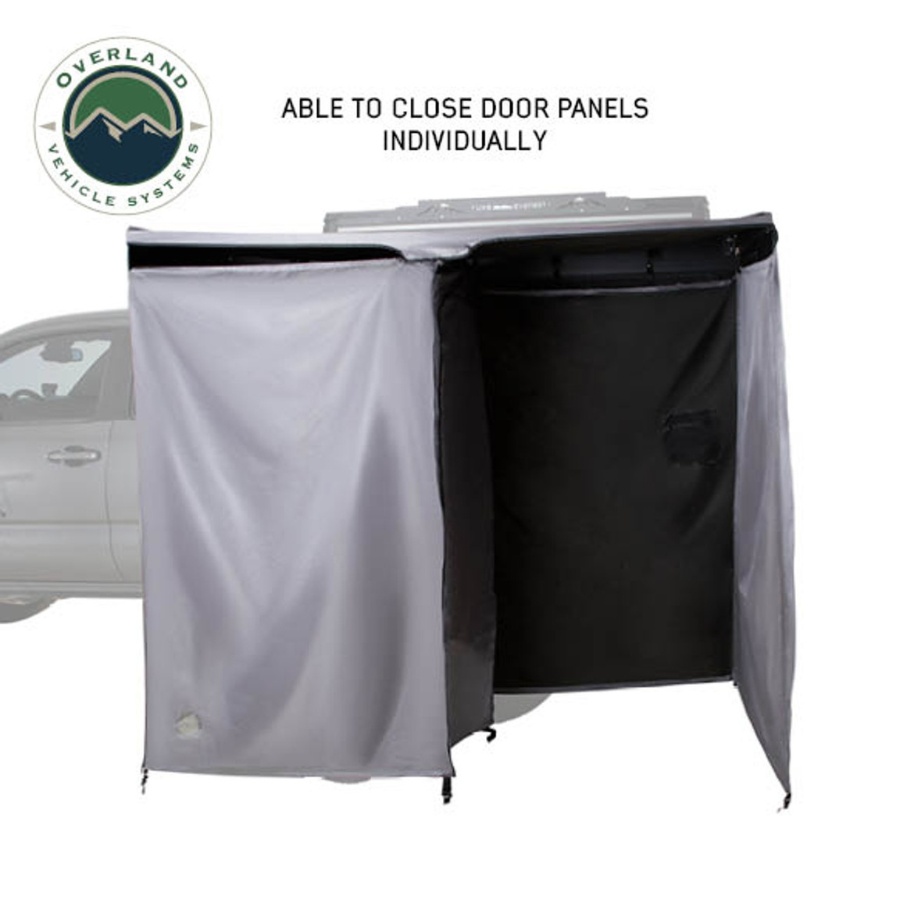 OVS HD Nomadic 2 Person Quick Deploying Car-Side Shower & Privacy Room Combo individually close door panels 